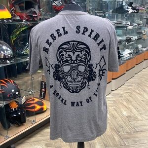 Rebel Spirits Charcoal Flocking Men’s Tee